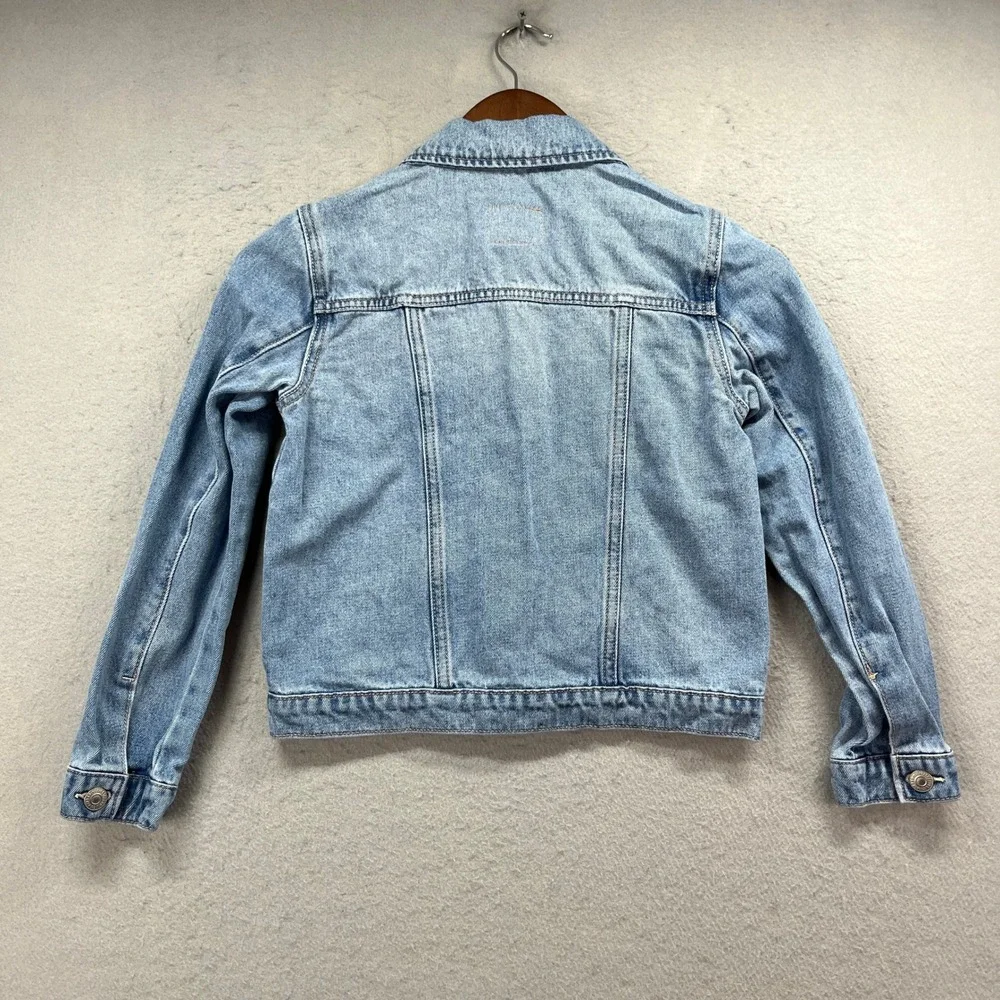 Levis Denim Trucker Jacket Kids Medium 10-12 Blue Light Wash Classic Casual